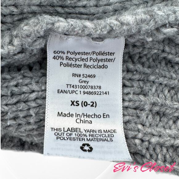 Time True Women's Cardigan Open Front Sweater Grey XS (0-2) 2 Pockets - Picture 6 of 8